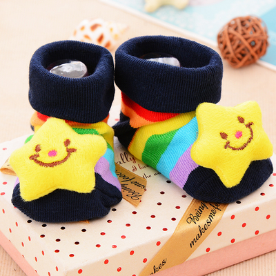 Lot de 3 paires de chaussettes en coton pour bébés filles et garçons, 25 modèles: A