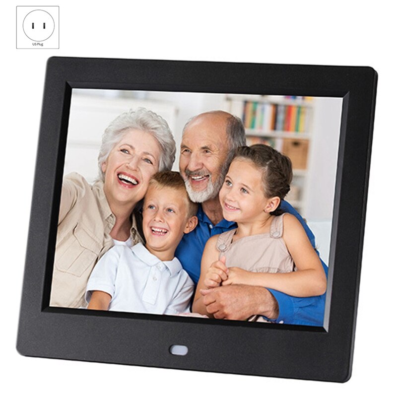 Stand-Alone Desktop Clock Machine 8 Inch Digital Photo Frame Calendar Alarm Clock HD Clock Machine Photo Album-US PLUG