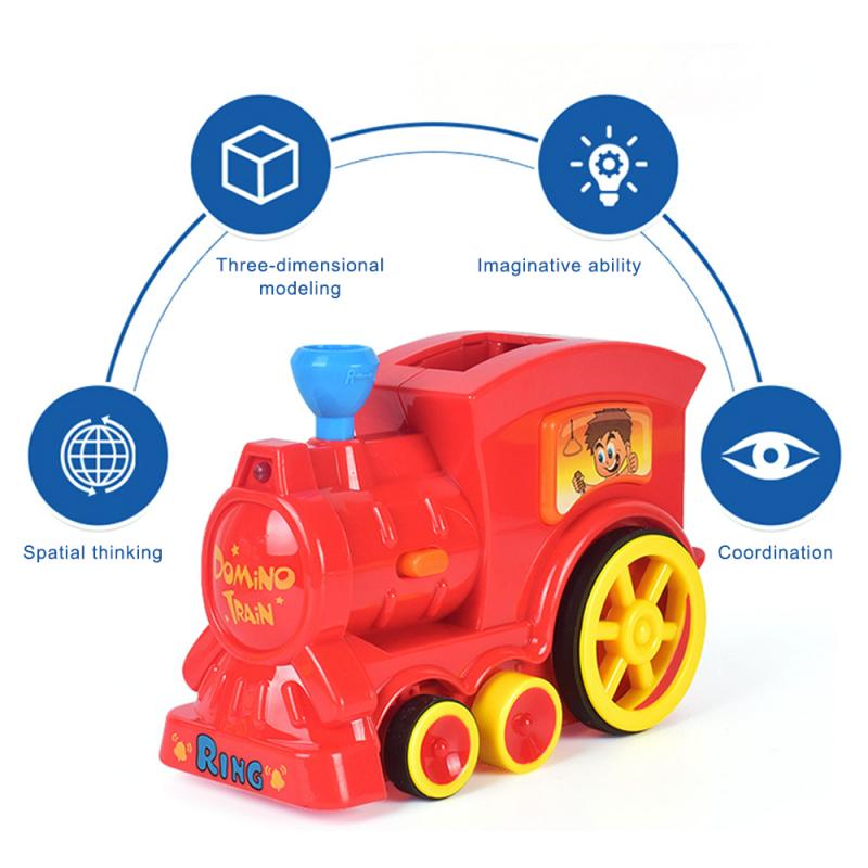 modèle de voiture électrique Domino, blocs de pose automatique, Train avec son, jouets éducatifs pour enfants