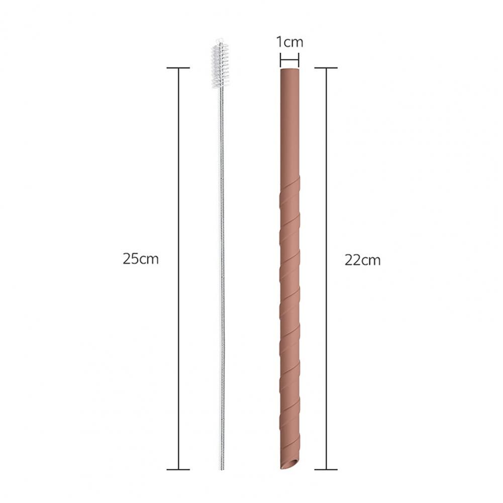 50% 6 Stks/set Rietjes Zachte Schroefdraad Siliconen Milieuvriendelijke Resuable Rietjes Met Reinigingsborstel Voor Bar