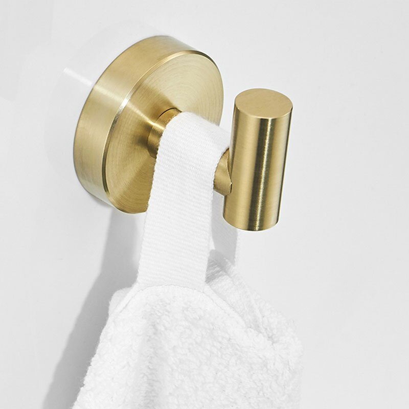Crochet pour Robe en or brossé | Ensemble de matériel de salle de bain, crochet pour Robe simple, porte-serviette en papier, accessoires de salle de bains en acier inoxydable
