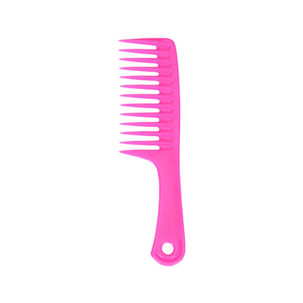 Grote kam met brede tanden voor krullend haar, voor huishoudelijk gebruik, voor schoonheidsverzorging, hittebestendig abs-materiaal, kammen met rechte handvatten: Roze