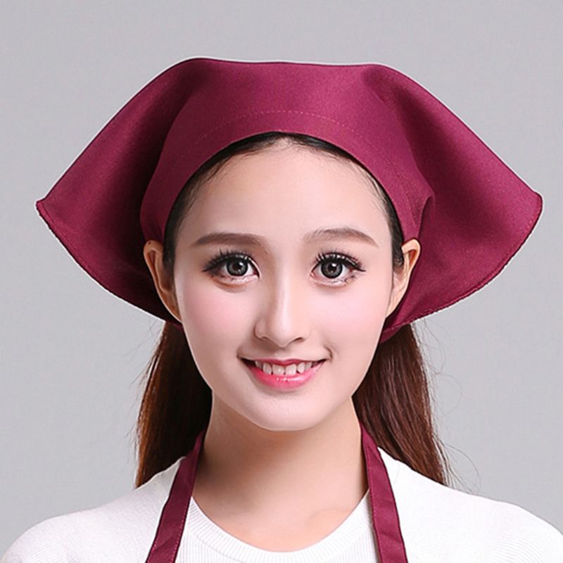 Japanese Style Women Men Triangle Headscarf Towel Kitchen Restaurant Chef Hat Unisex Stylish Casual Restaurant Turban Cap