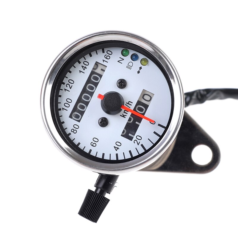 Universele Motorfiets Snelheidsmeter Kilometerteller 12V Motorfiets Dual Speed Meter Met Led Indicator Snelheidsmeter Motorfiets: b
