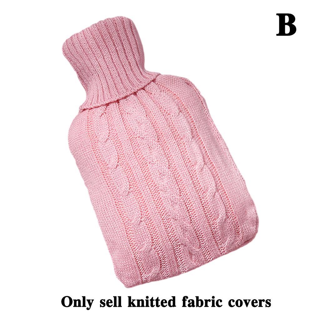 2000ml waterfles gebreide hoes effen kleur watergevulde winter zachte tas hoes hoes handdoek waterverwarmer  q9 l 2: B