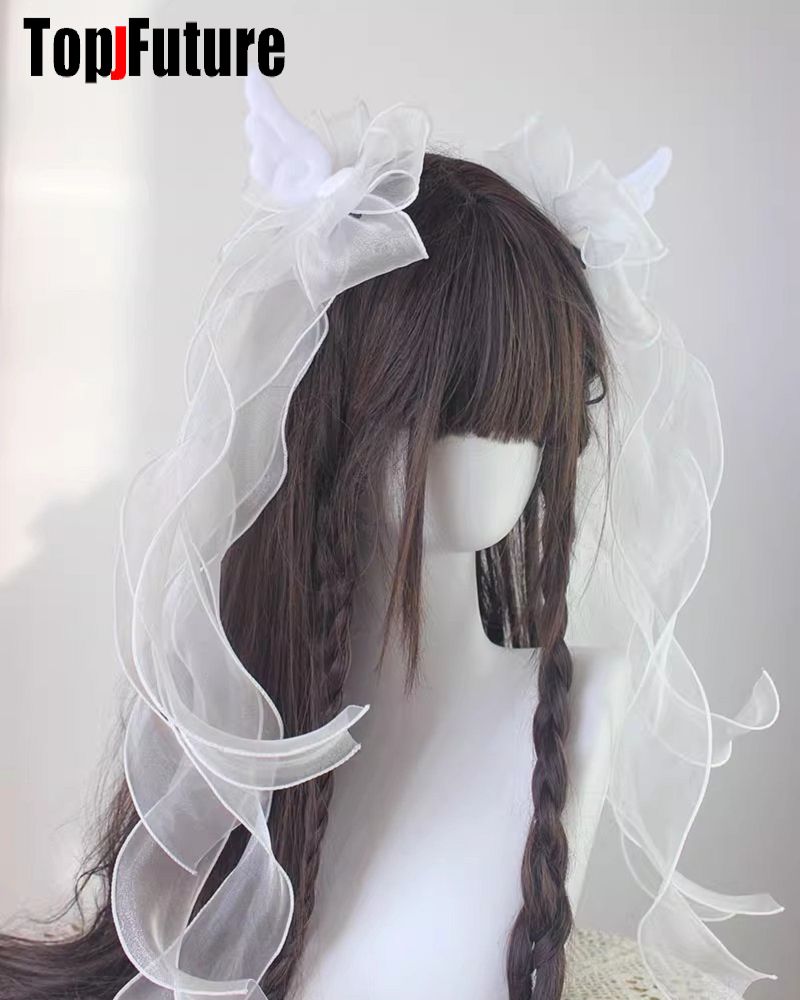 Presilha de cabelo com laço grande, asa de anjo, y2k, menina, harajuku, gótico, original, subcultura, acessórios, grampos de cabelo, presilhas de cabelo: Lavanda