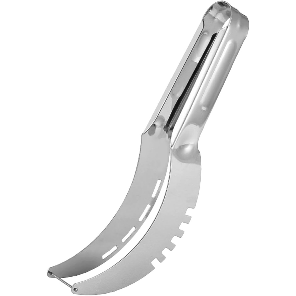 Hedelmäleikkuri, ruostumatonta terästä, monitoiminen hiekkakartioveitsi, koukkuterä, sopii vesimelonille ja pitayalle: Hopea