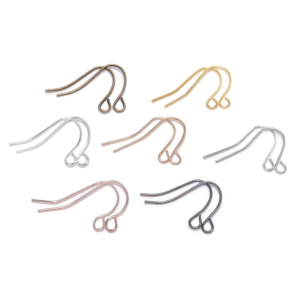 100 pçs/lote 21*12 milímetros Ouro Bronze Brinco Ganchos Earwire Achados Gancho do Ouvido Brincos Fechos Para Fazer Jóias DIY Suprimentos