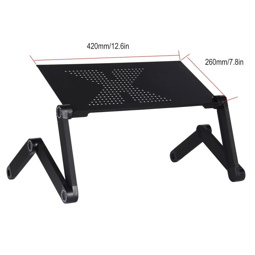 Escritorio plegable de aleación de aluminio para portátil, soporte ajustable portátil para portátil, sofá, mesa de escritorio con alfombrilla para ratón