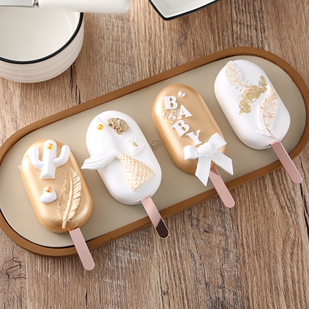 10 pcs Useful acrylic Ice Cream Sticks Popsicle Stick Kids Crafts DIY Handmade Making Crafts Baby Shower Kids