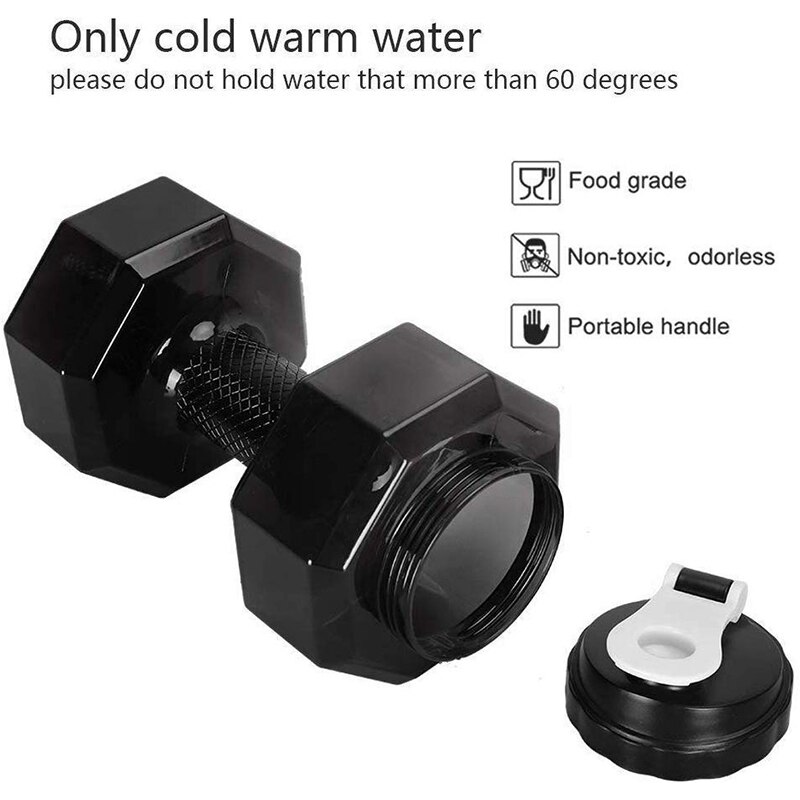 Mancuernas de plástico de gran capacidad, para gimnasio, deportes acuáticos, bicicleta, Camping, botella de ciclismo, jarra ecológica