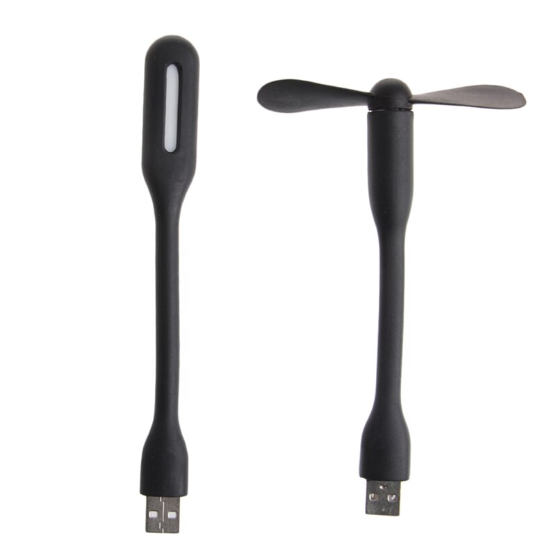 Flexible USB Fan USB LED Light Lamp For MacBook Laptop Notebook PC Power Bank: 4N2502-BK