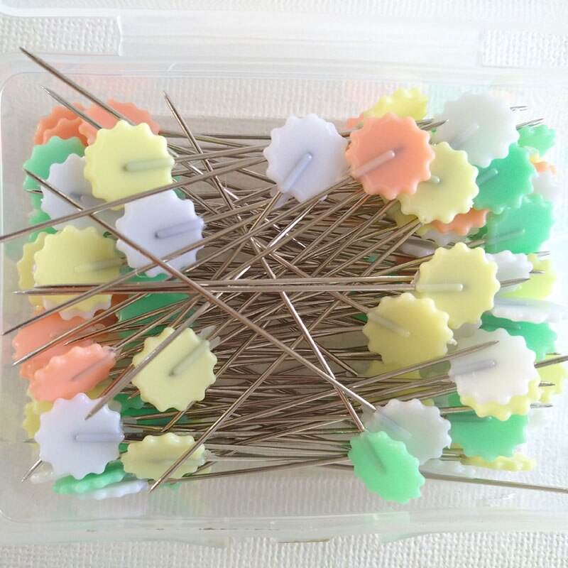 100 Stks/set Vlinder Bloem Nietstiften Patchwork Pinnen Naalden Naaien Pin Met Plastic Doos Handwerk Craft Tool Naaien Accessoires: Light Flower