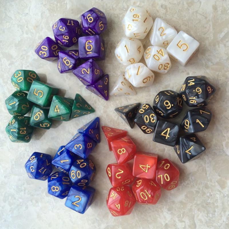 Juego de 7 unidades de dados para juegos, accesorios para múltiples lados, cápsulas de perlas y juegos de dados poliédricos, juegos de mesa, juegos de mesa, , Club, Bar, juego de entretenimiento