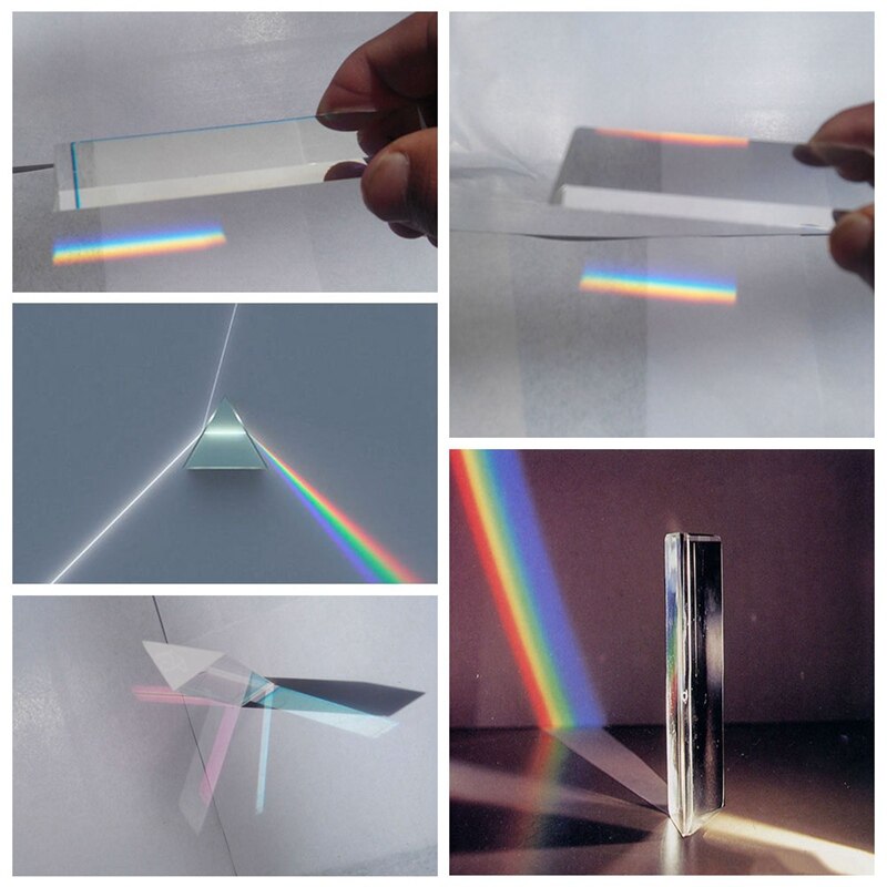 Triangular color prism K9 Optical Glass Right Angle Reflecting Triangular Prism For Teaching Light