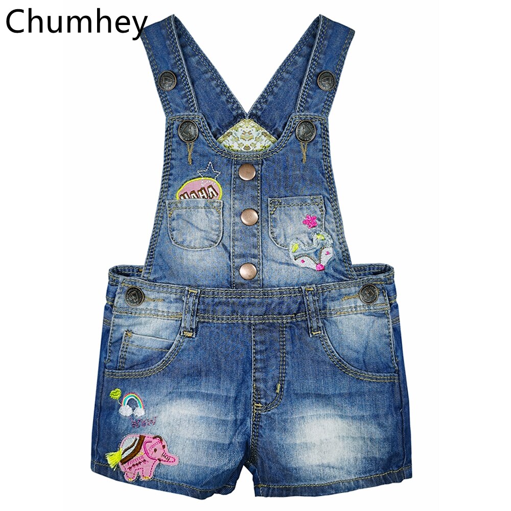 Chumhey 0-5T Kids Overalls Zomer Baby Meisjes Denim Shorts Jeans Tollder Rompertjes Kinderkleding Bebe Jumpsuit Kind kleding