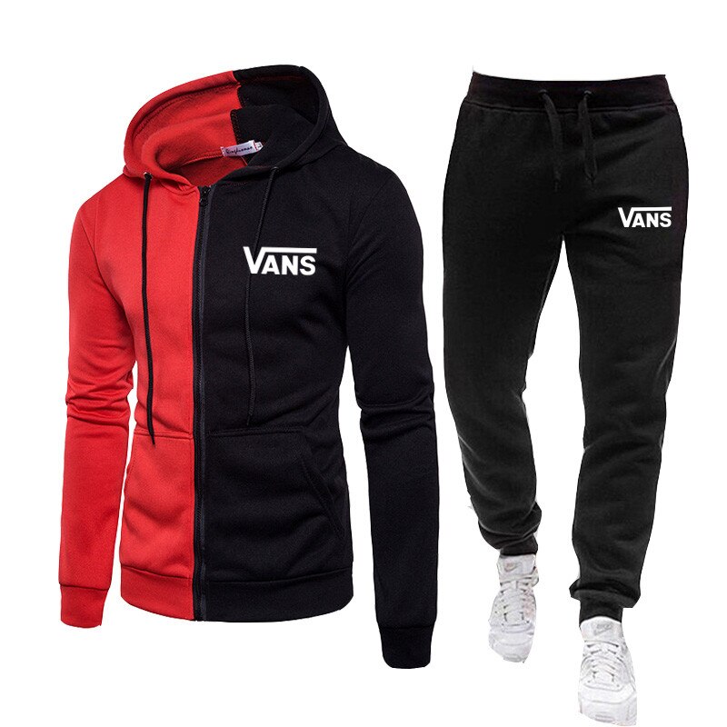 Mens Tracksuit Jogging Suit Side Stripe Hoodies Set Man Fleece Hoodies and pants Male Work Out Clothes Jogger Set Gym Sets: Photo Color 2 / XL