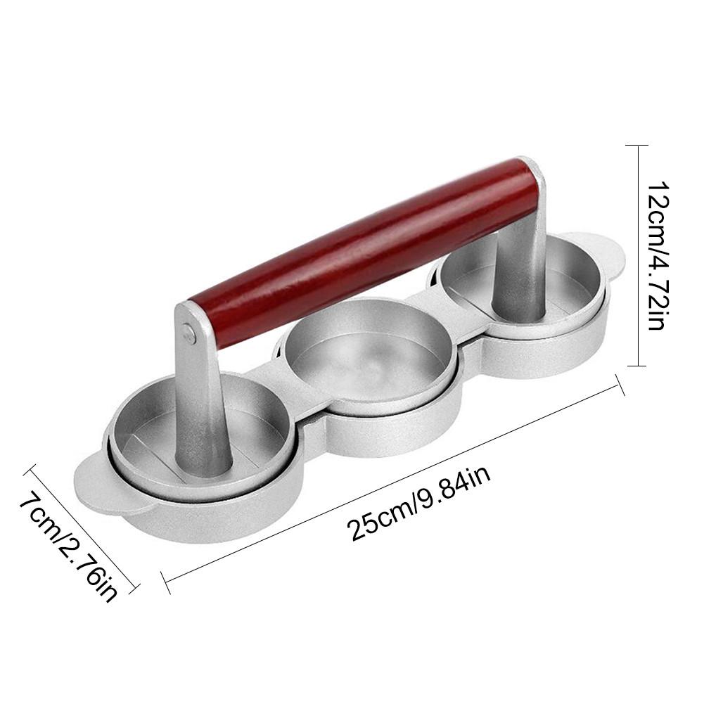 Hamburger Press Non Stick Aluminum Alloy Triple Burger Press Mini Hamburger Patty Maker Meat Beef Grill Burger Mold Kitchen Tool: Default Title