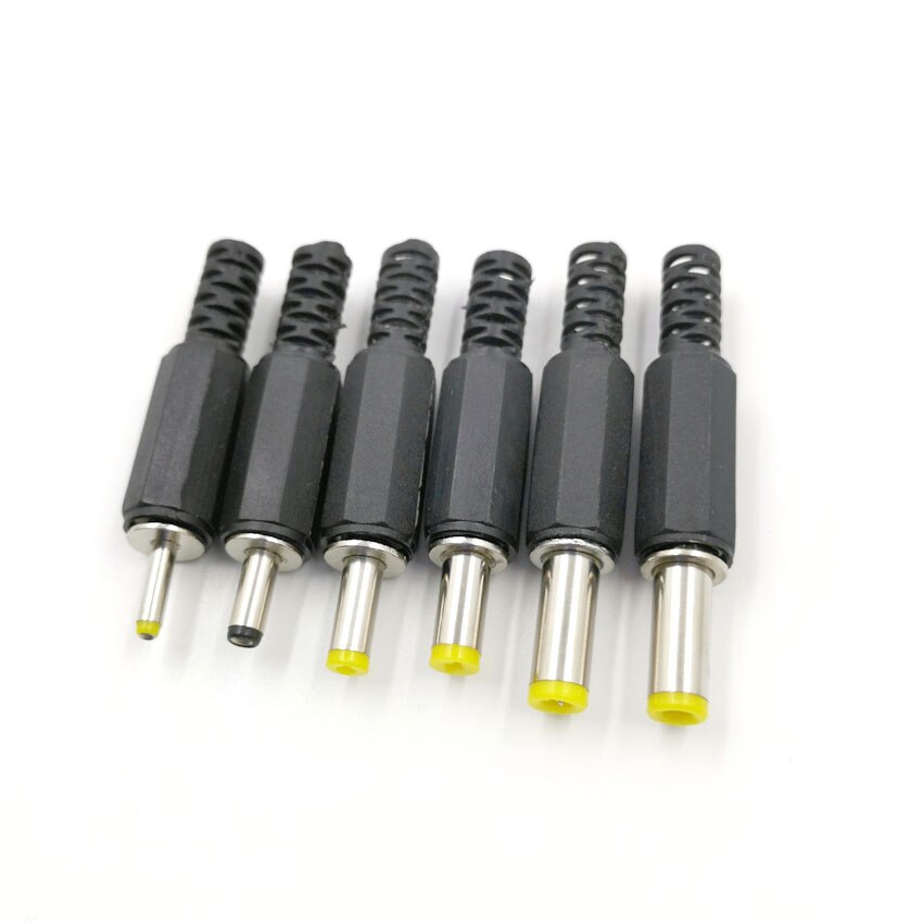5pcs 5.5x2.5 5.5x2.1 4.8x1.7 4.0x1.7 3.5x1.35 2.5x0.7mm Man DC Power Plug Connector 180 graden Stekkers kabel Stekker Adapter