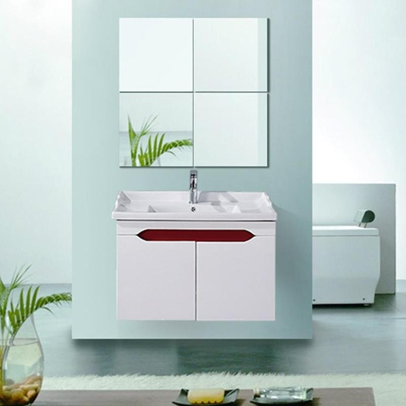 4 stk 30cm dekorative selvklæbende 3d spejl fliser vægklistermærker mosaik akryl spejl klistret sovesal gør-det-selv boligindretning klistermærker