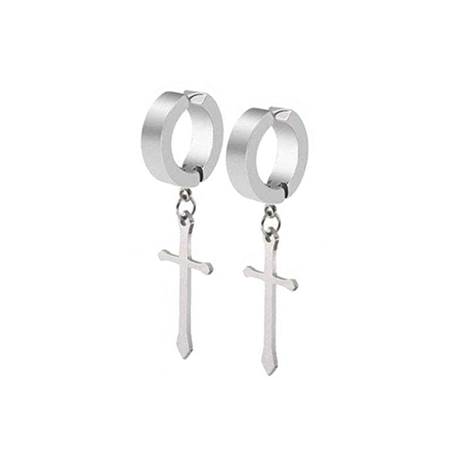 12 Pairs Stainless Steel Non Pierced Magnetic Earrings for Men Women CZ Clip on Dangle Earrings Set Hip Hop Rock Punk Retro: StyleD-Steel-1 pairs