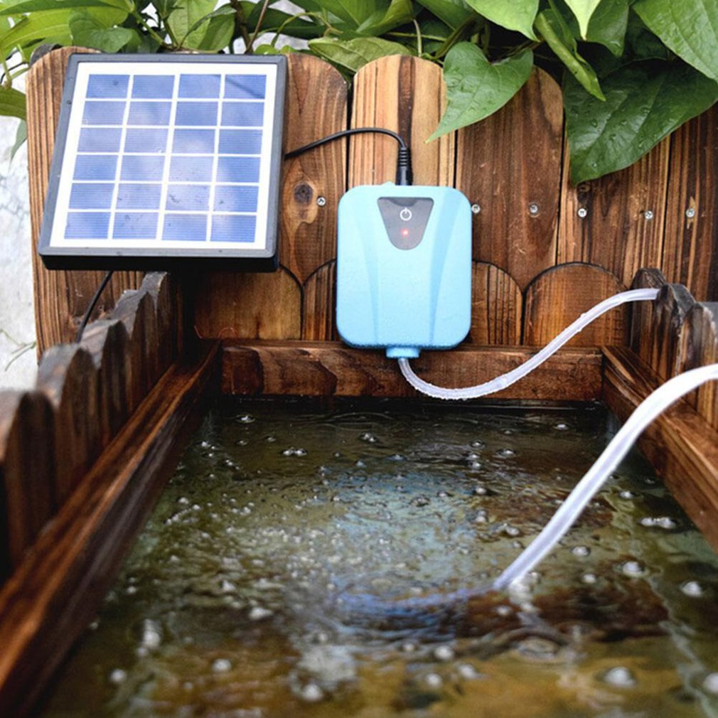 1 set Solar Powered Oxygenator Water Oxygen Pump Pond Aerator Aquarium Air Pump Solar aeration pump Oxygenation machine