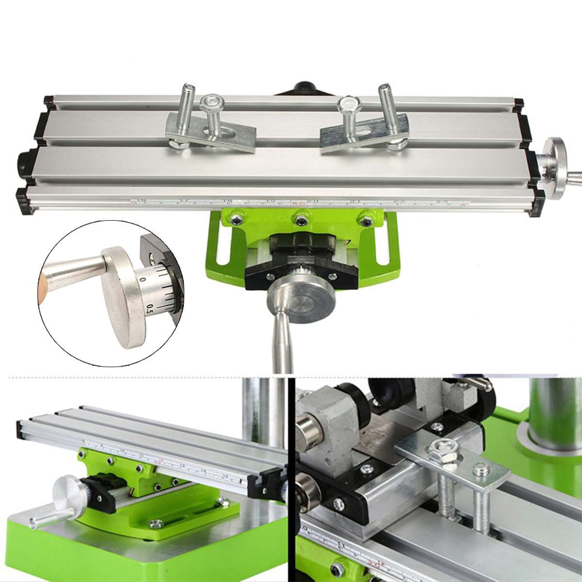 Multifunction Cross Slide Vise Vice table Compound Table Worktable Bench Alunimun Alloy Body For Milling Drilling Adjustable X-Y