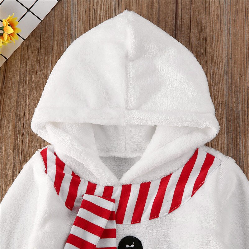 Kerst Kid Baby Boy Meisje Winter Kleding Fleece Sneeuwpop Romper Body Baby Bebe Wit pak Outfit