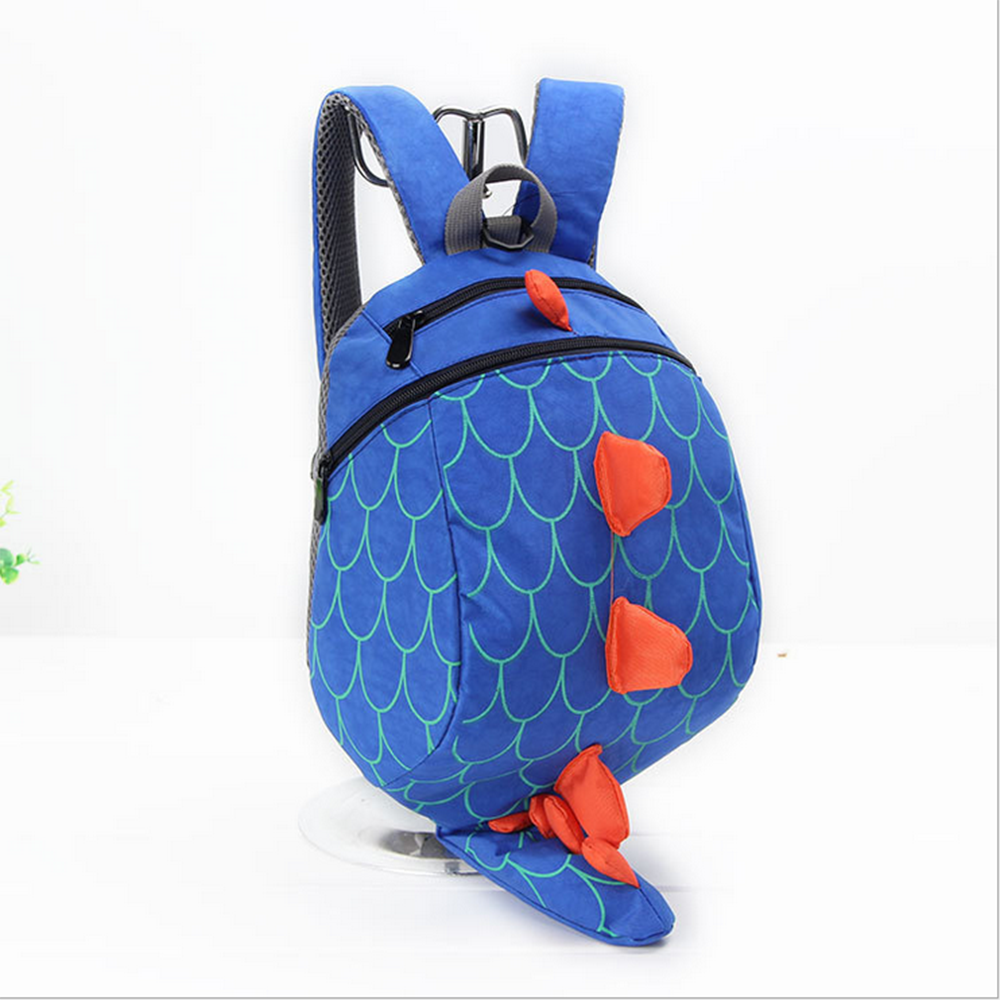 Wandelen Veiligheid Rugzak Harnas Voor Kids Kinderen Cartoon Dinosaurus Tas: Deep Blue
