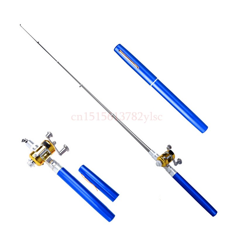 Fonoun Mini Portable Pocket Fish Pen Aluminum Alloy Fishing Rod Pole Reel Pocket Pen Fishing Rod Pole Reel Combos FL89
