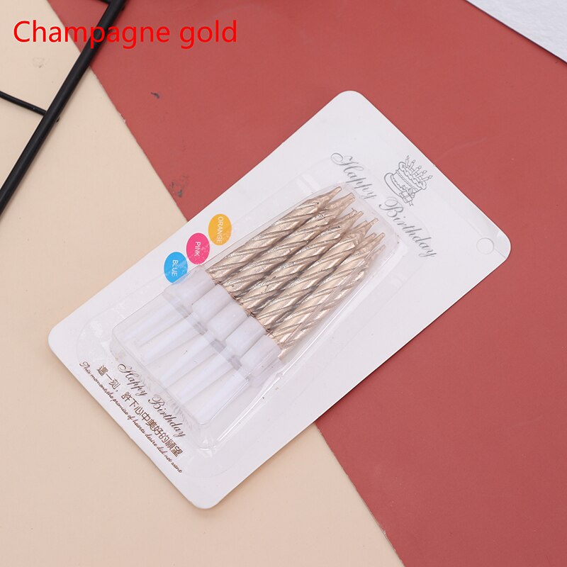 10 stks Draad Kleur Verjaardag Kaarsen Met Stand Taart Kaars Event Feestartikelen Bruiloft Decoratie: G