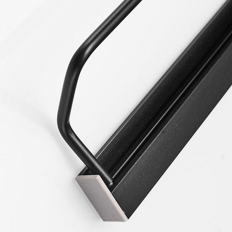 Aluminum Kitchen Hook Punch Free Rack Pantry Bar Kitchen Shelf Aluminum Frame Kitchenware Utensil Tool Storage Rack Matt Black