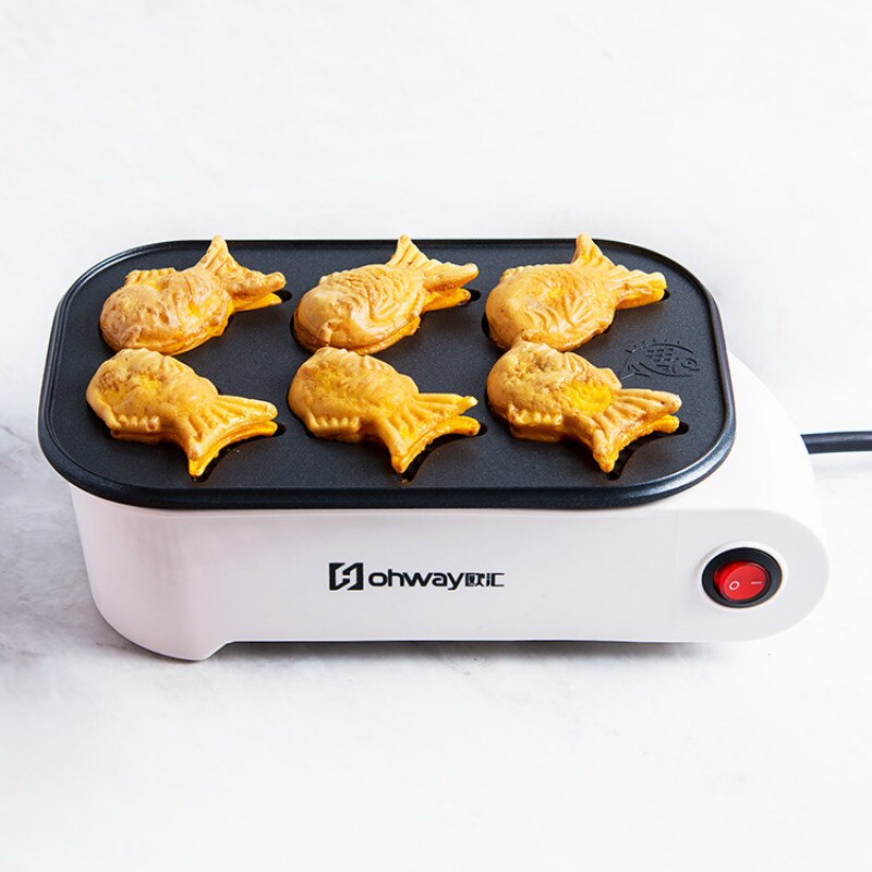 Mini máquina de bolas de pulpo pequeña para el hogar, placa de barbacoa de pulpo japonés, calefacción eléctrica automática multifuncional, 220V