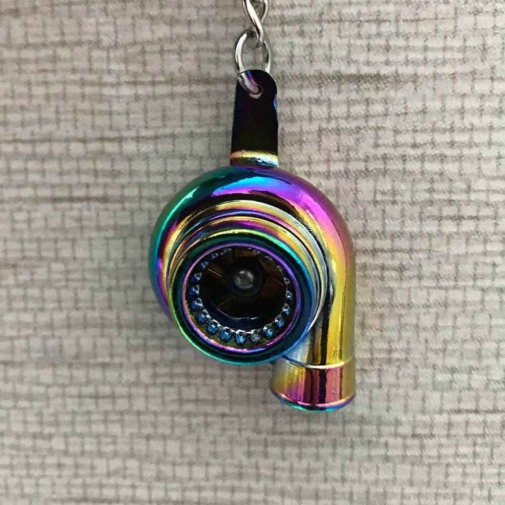 Whistle Sound Turbo Keychain Sleeve Bearing Spinning Auto Part Model Turbine Turbocharger Key Chain Ring Keyfob Keyring: 7
