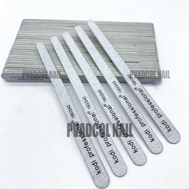 Lote de lijas para manicura , lote de 25 unids/paquete de limas para Nail Art, limas de uñas con gotitas, papel de lija para esmalte gris 100/180 Natural
