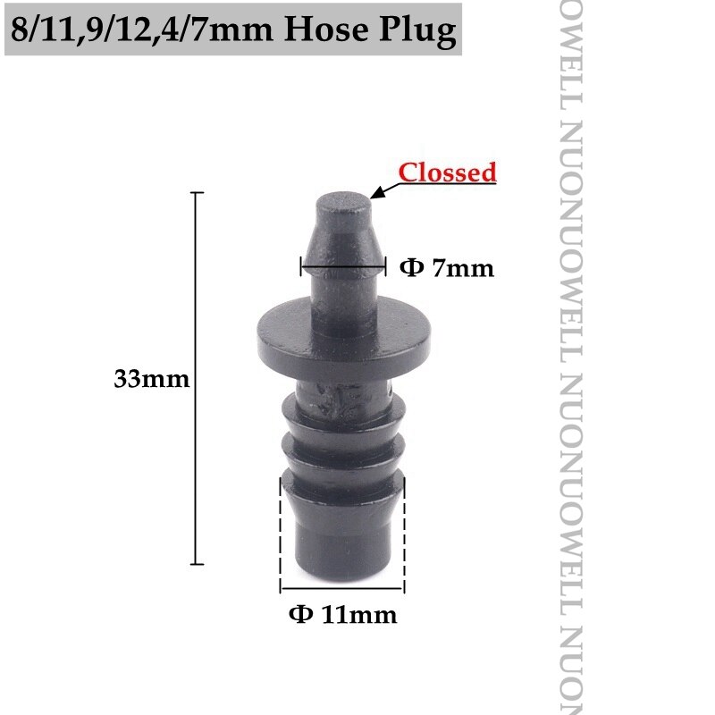 10 stk 8/11 9/12mm haveslangeforbindelser fatningstype mikrovandingssystem rørforbindelser rørsamlinger vandingsledningsfittings: 4 l 7 8 l 11 slangeprop