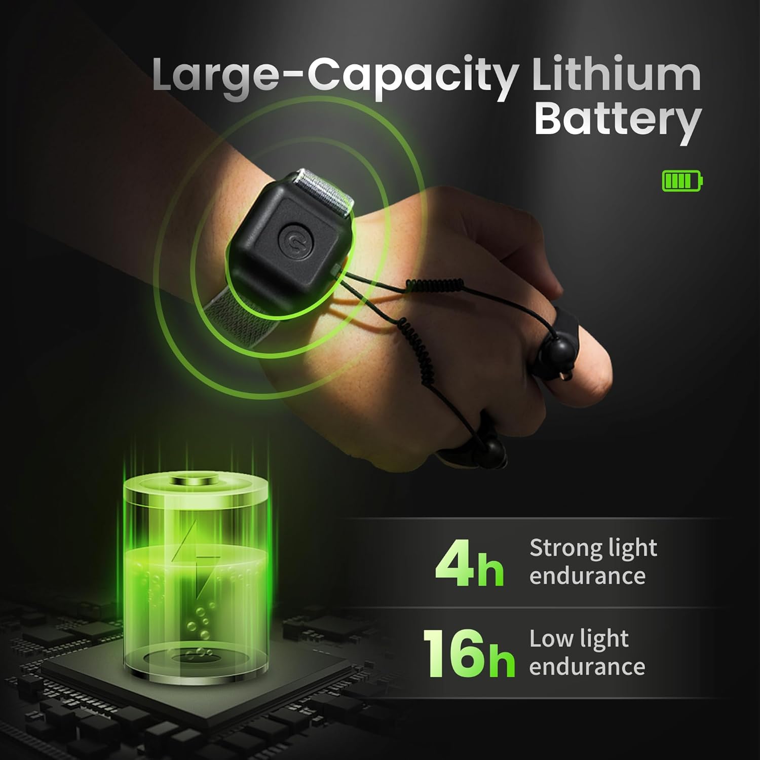 Beam Flexibility Finger Flashlight Rechargeable IP68 Waterproof Hands-Free Light for Repair, Outdoor Camping, Fishing, Long Life