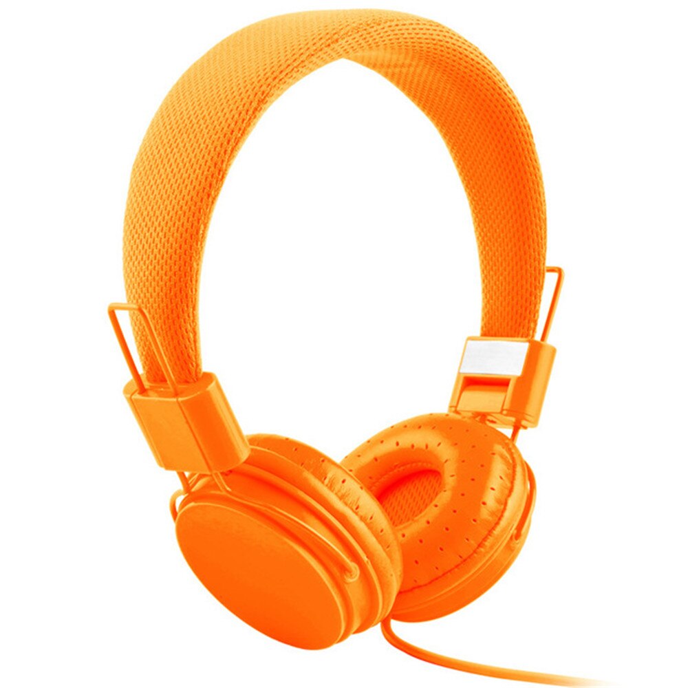 Stereo bas barn hörlurar med mikrofon musik hörlurar barn headset hopfällbara bärbara: Orange