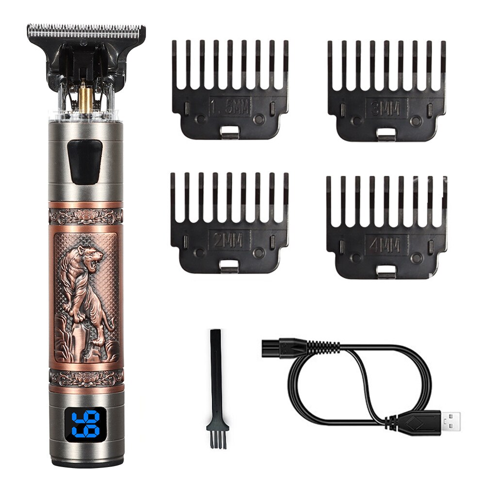 Elektrische Haar Schneiden Maschine Für Männer Drache Friseur Haar Trimmer 0mm Bart Rasierer USB kabellos Haar Haarschneidemaschine einstellen: Tiger
