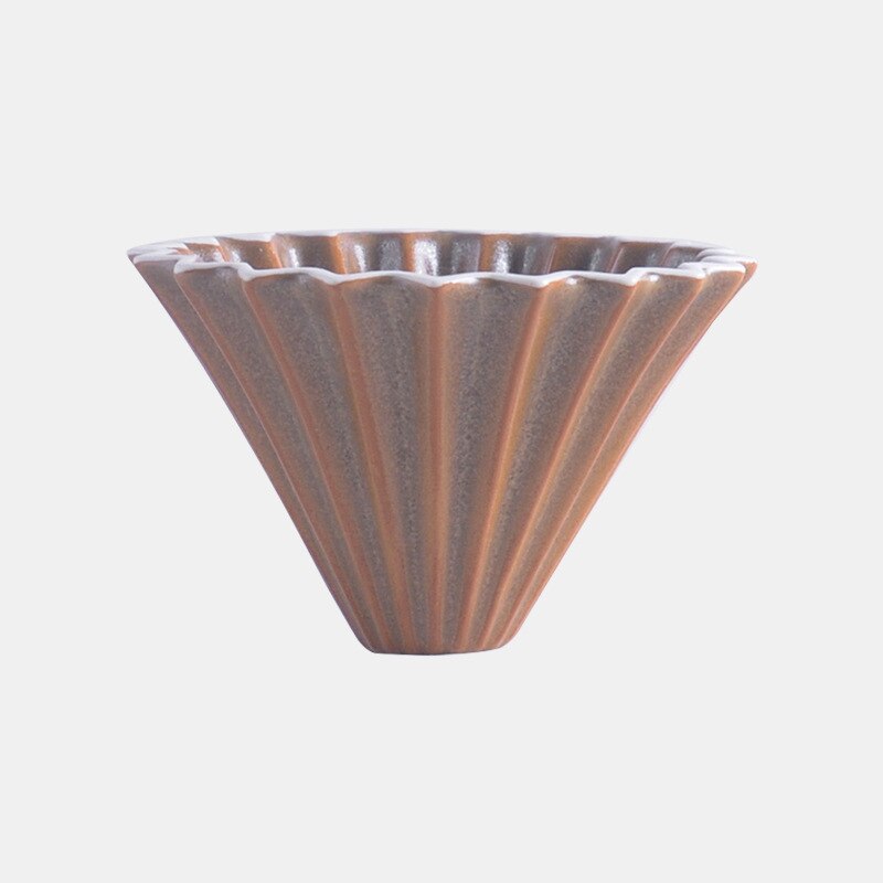 Ceramic V60 Coffee Filter Cup Handmade Origami Filter Cup Hand Punch Funnel Drip Hand Punch Coffee Filter Shelf Spot: Brown