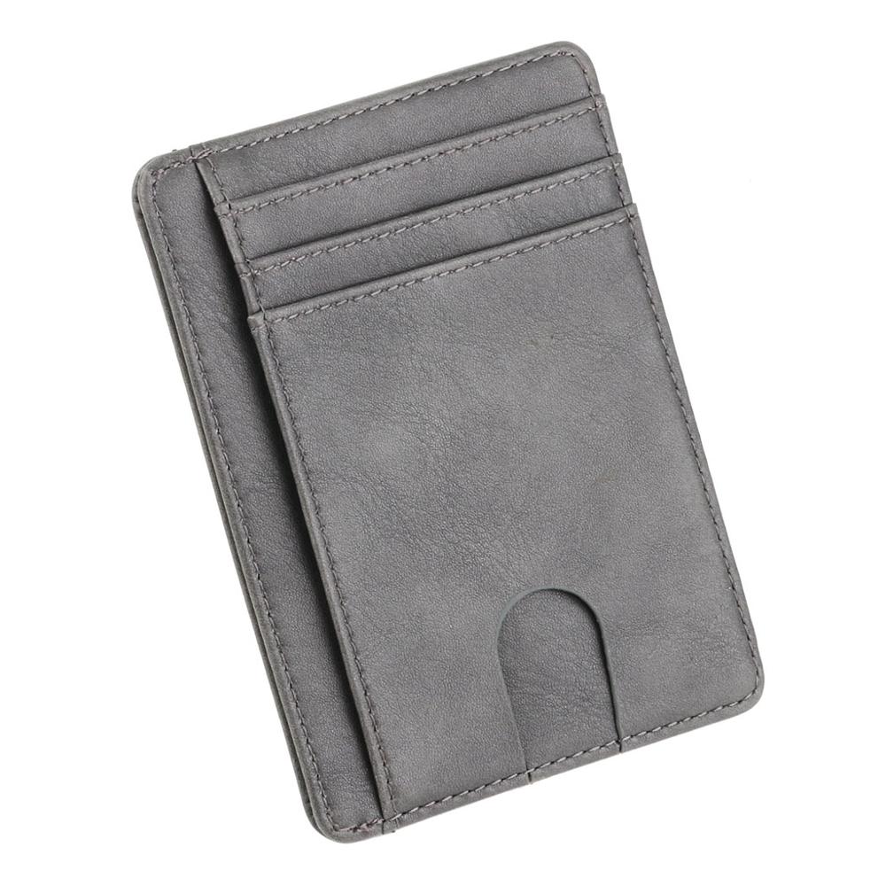 Ultra Slim RFID Blocking Minimalist Wallet Business Card Cover Case Super Thin K9FE: GY