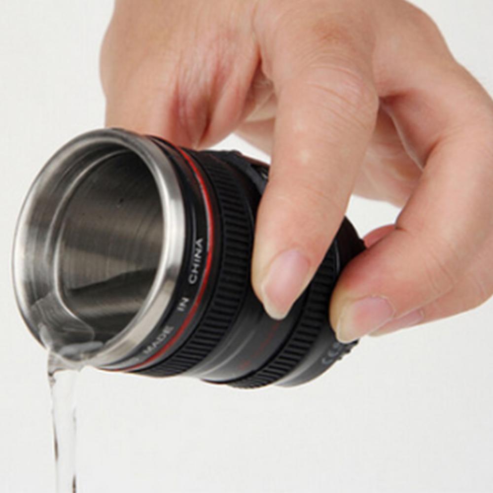 50ml kamera linse kop mini te krus vandflaske til hjemmet drikkevarer nyhed termokop termokrus med låg