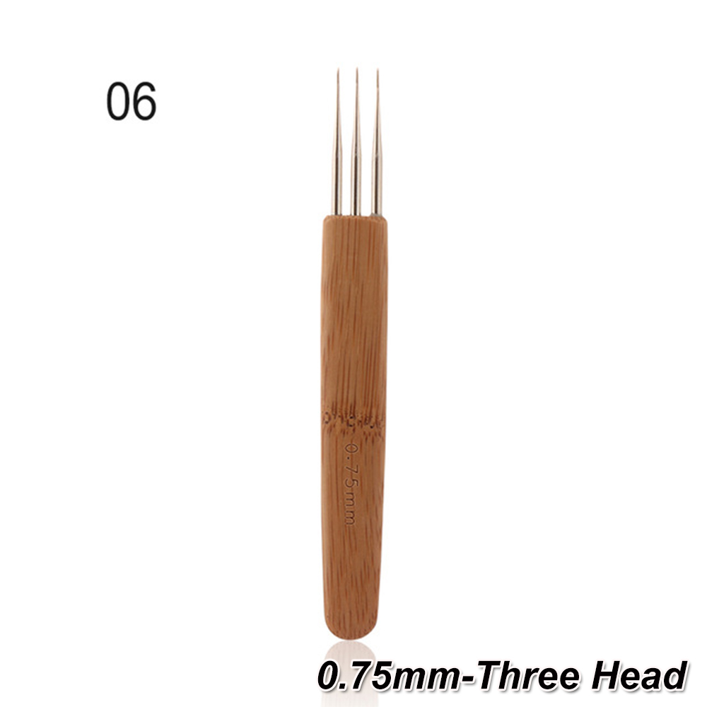 Bambu dreadlock nålverktyg för fläta hantverk smooth touch dreadlock virknål dreads verktyg 0.5mm 0.75mm för hårförlängning: 6