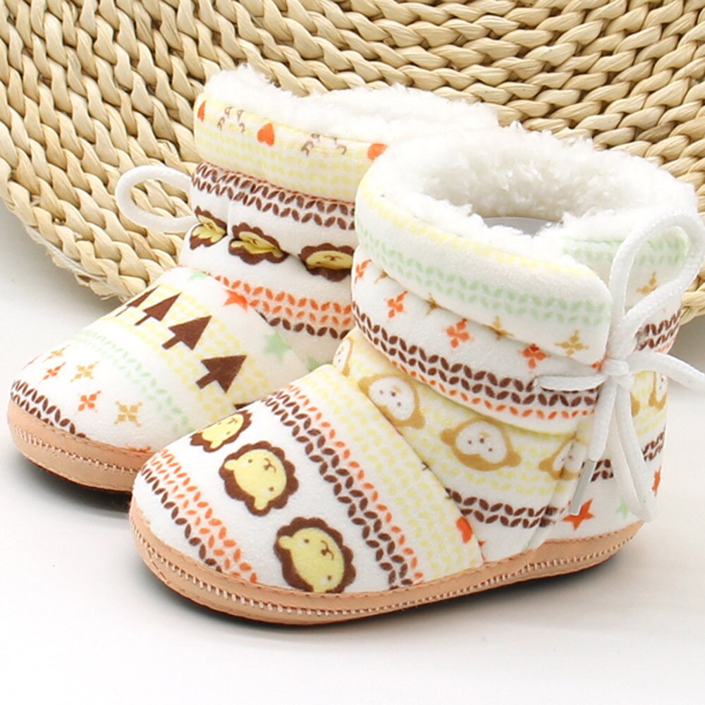 Baby Girl Shoes Newborn Print Boots Soft Sole Boots Prewalker Warm Shoes Infant Casual Baby Shoes for Baby 18Jul31