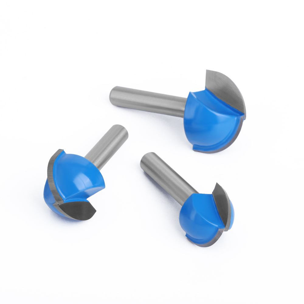 LAVIE-Juego de brocas para enrutador de punta esférica, vástago de 6mm y 1/4, fresa redonda para madera, caja central de radio CNC, herramientas de carburo sólido, 8 Uds.