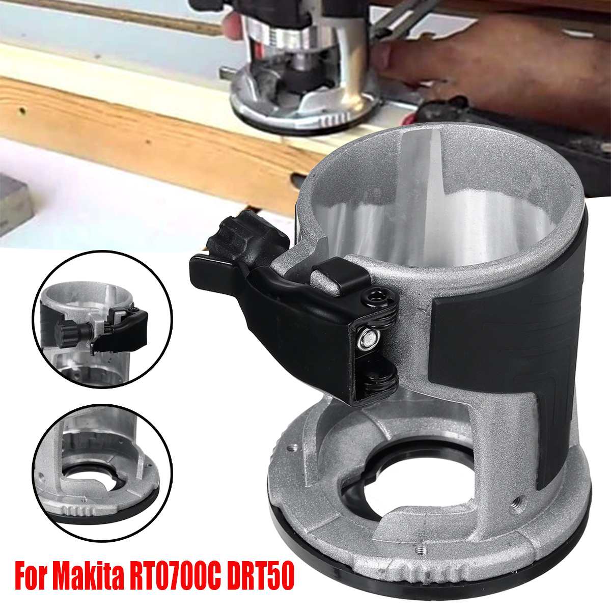 Drillpro Trimmer Base Aluminum Alloy Base Board Woodworking Edge Cutter for Makita DRT50 RT0700C Electric Trimming Machine