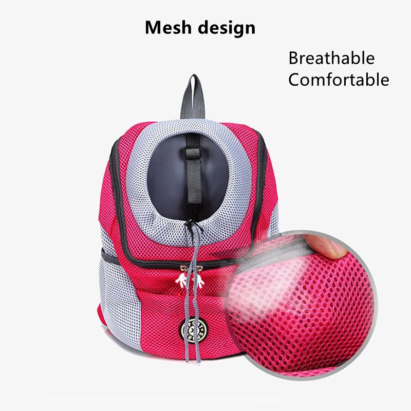 Hond Rugzak Outdoor Pet Dog Cat Carrier Reistas Draagbare Dubbele Schouder Mesh Canvas Tas Ademend Comfortabele Hond Levert