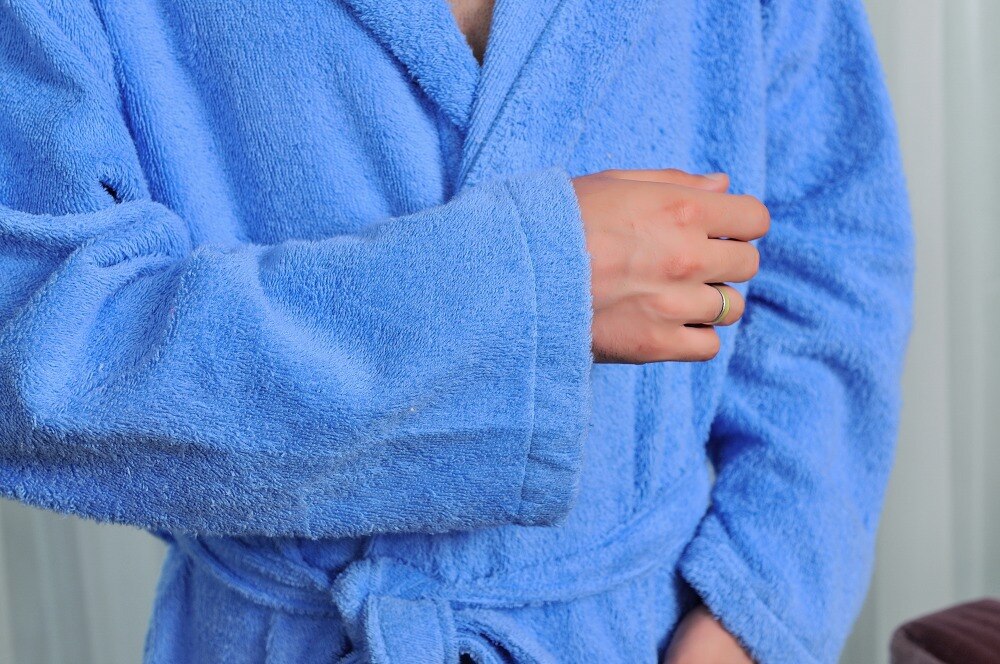 Big Terry Toweled hooded bathrobe men with hooded solid 100% cotton hooded toweled bathrobe for men