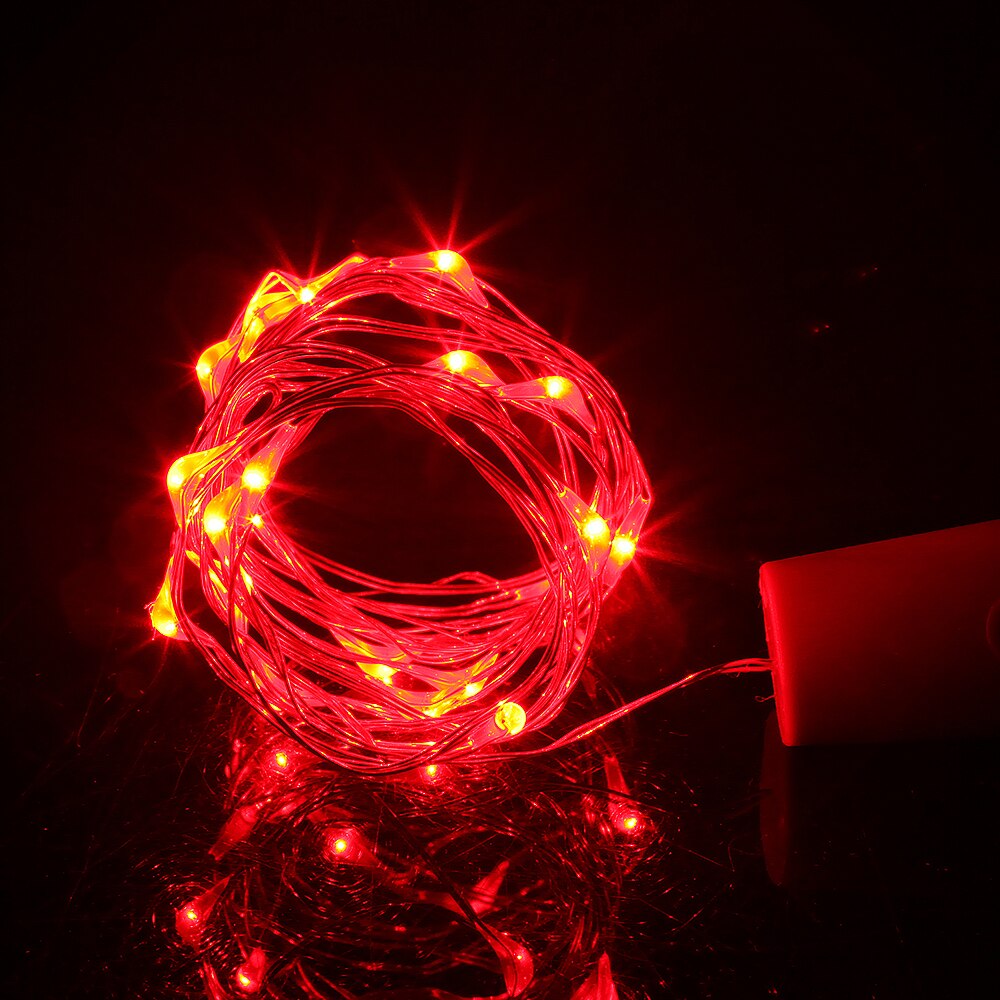 Battery Powered 20pcs/lot 2M 20LED Decorative lamp Wine Bottle Stopper Light Cork Shaped for Party Wedding Bedroom Home: Red