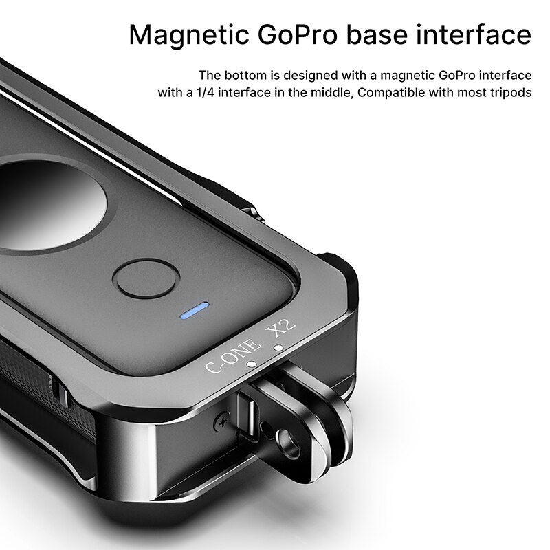 Ulanzi instal 360 one  x2 metallkäfiggehäuse schutzrahmen mit ausziehbarem blitzschuh für led-licht, mikrofon, vlog-gehäuse